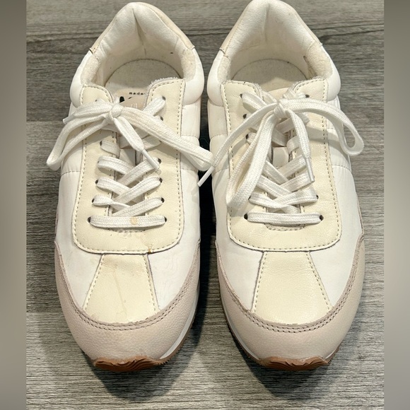 Madewell White and Tan Sneakers 7.5 Neutral Aesthetic - Picture 9 of 11